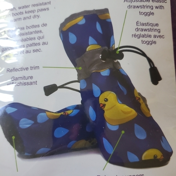 Fashion Pet Ducky Rain Royal Blue Protective Sz. XL  Drawstring Boots - Picture 2 of 5